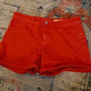 Anthropologie red denim shorts size 29